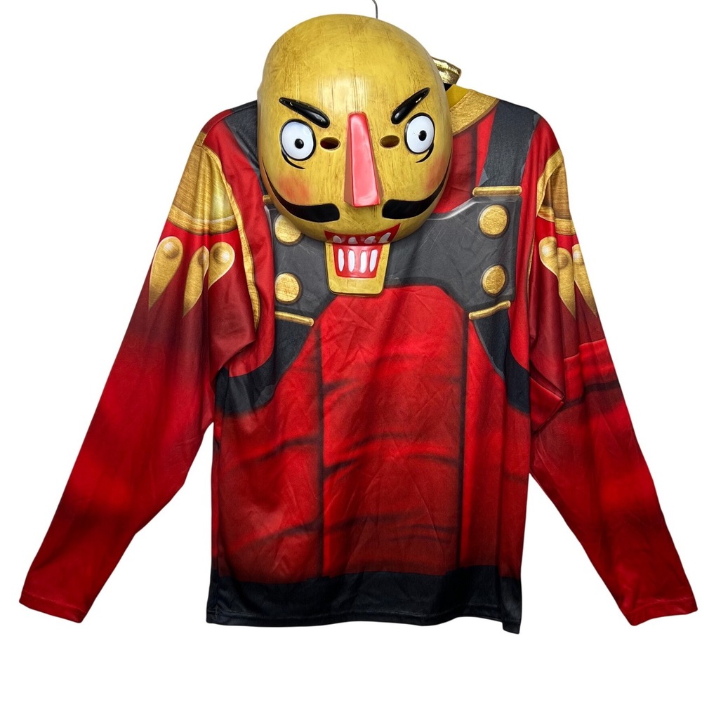 Spirit Halloween Fortnite Crackshot Nutcracker Costume Set Mask‎ Gloves Mens M